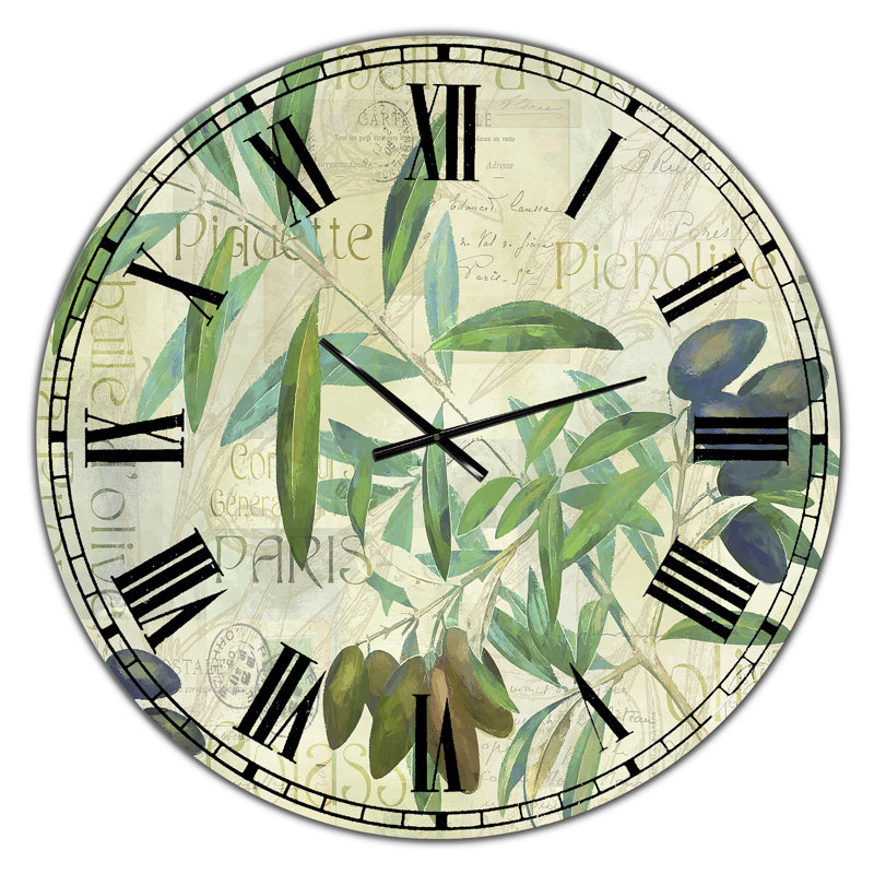 Olives Picholines - Horloge murale surdimensionnée, Moyen