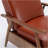 Fremont Leather Wood Arm Push Back Recliner - Caramel