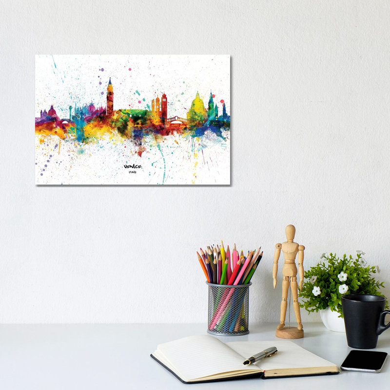 Venice Italy Skyline Splash by Michael Tompsett - Wrapped Canvas Gallery-Wrapped Canvas Giclée, 20.32 cm H x 30.48 cm W