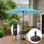 Parasol de patio rond de 9 pi avec base lestée de 19 lb - Parasol d'extérieur à manivelle et auvent ventilé pour abat-jour - pour terrasse, balcon, porche, cour ou piscine par Pure Garden (turquoise)-1883649448