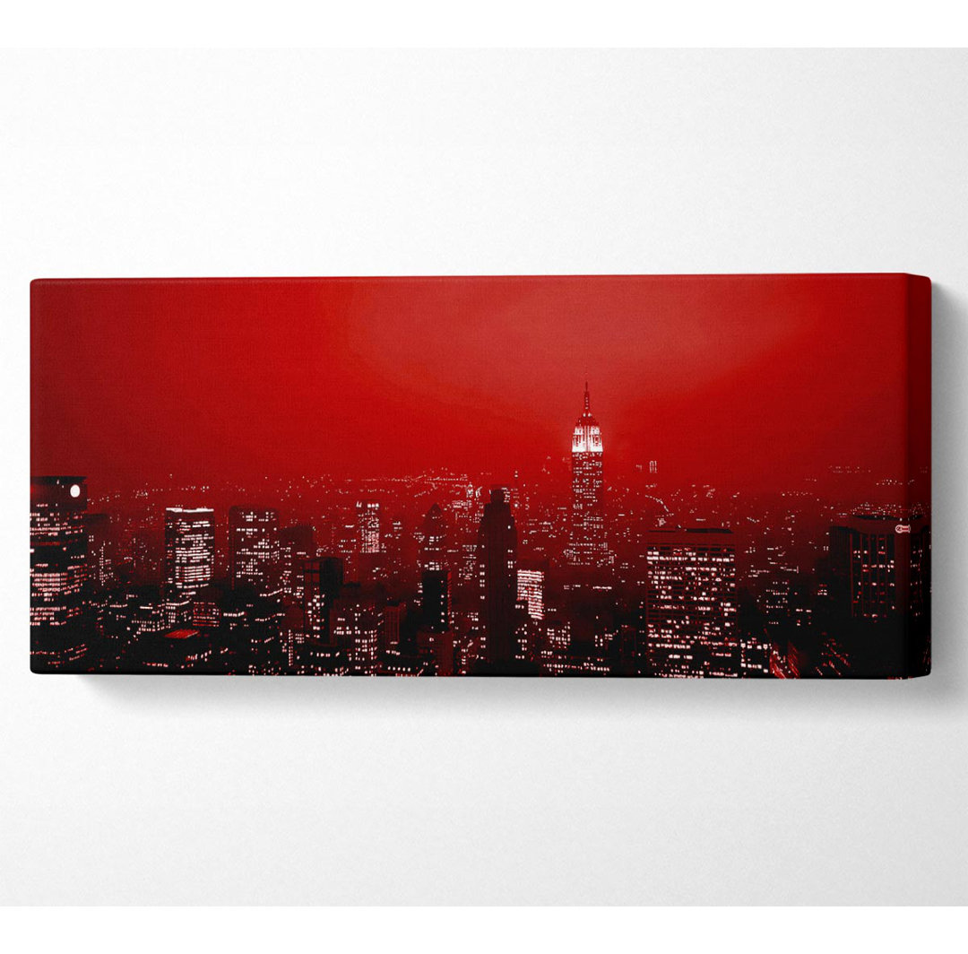 New York City Empire State Building Rot - Kunstdrucke auf Leinwand - Wrapped Canvas