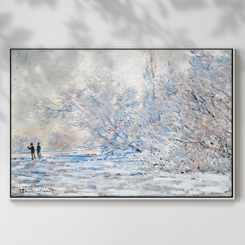 The Hoarfrost At Giverny, 1885, reproduction d'art sur toile, H 25 po x l 37 po x P 2 po, Blanc