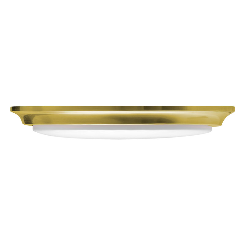 Marlyce LED Flush Mount, Satin Brass, 1.8" H x 14" W x 14" D