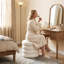Repose-pieds rond avec rangement en velours / lin Leiani-92576540