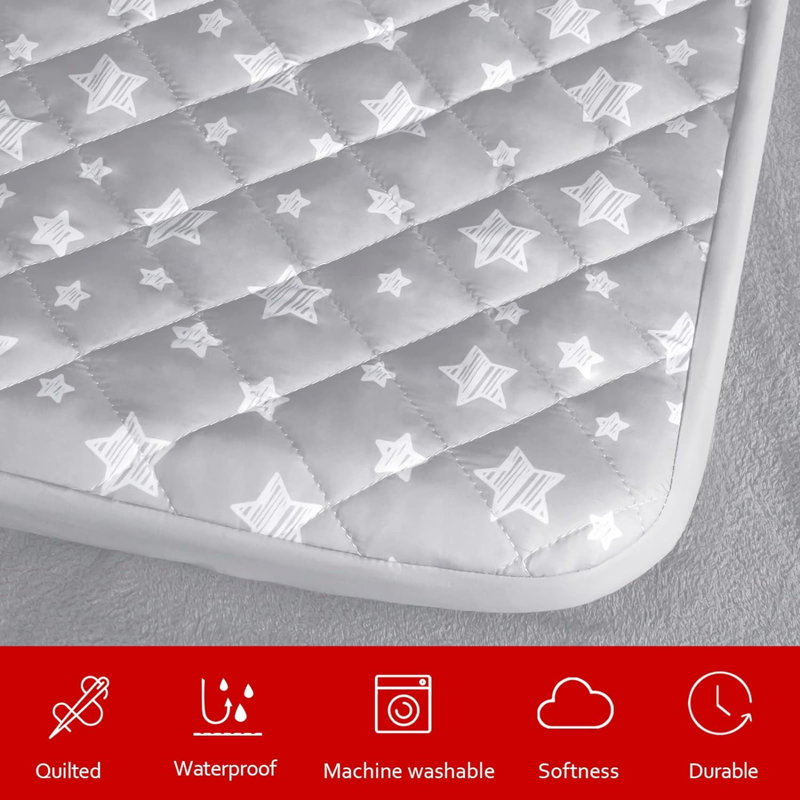 Dog Bed Covers Replacement Washable 2 Pack, Waterproof Dog Bed Covers Dog Pillow Cover Quilted, Pet Bed Cover Lovely Grey Star Print, Puppy Bed Cover 27X36 Inches, For Dog/Cat, Cover Only