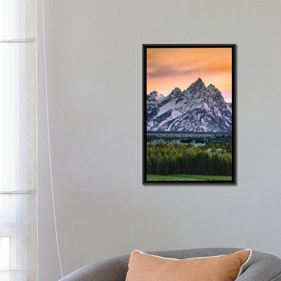 Grand Teton Sunrise Mountain Range I - Wall Art Print - Framed Canvas