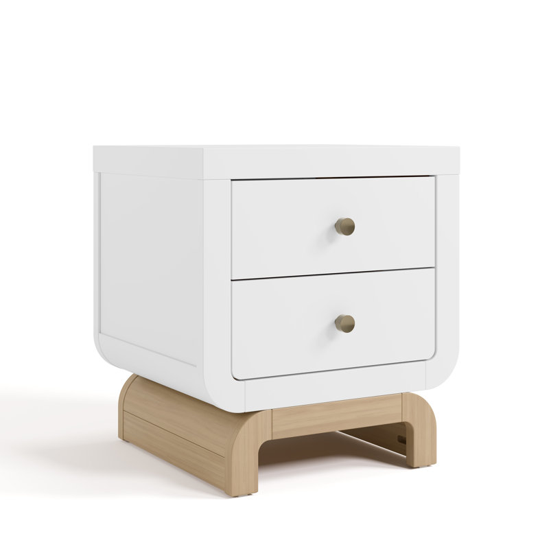 Santorini 2 Drawer Nightstand, White