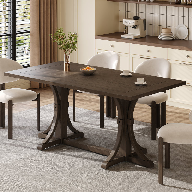 Tables de salle à manger robustes (table seulement, sans chaises, avec plateau et pieds), cuisine en bois aggloméré rustique en bois aggloméré de 60 po