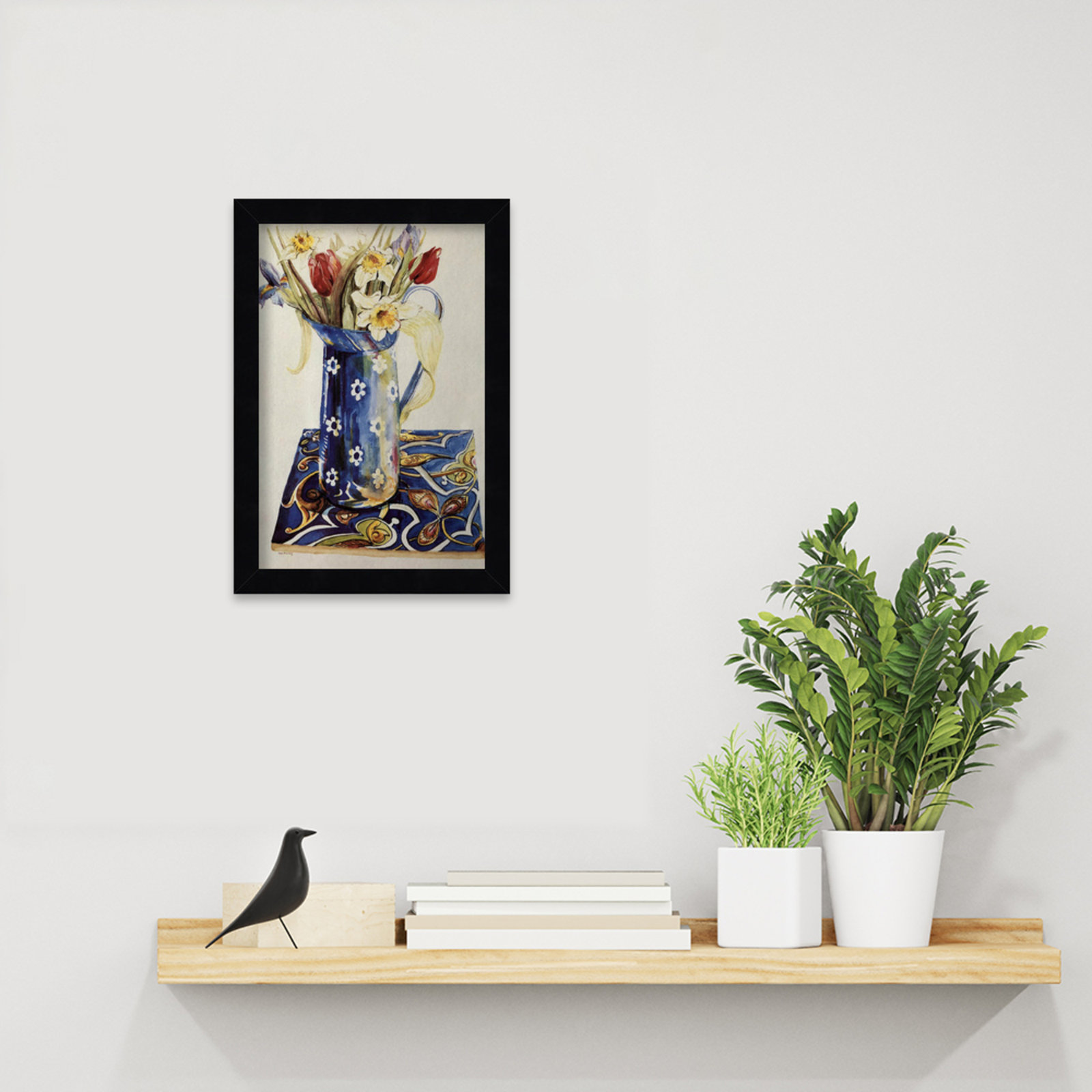 Tulips by Thewsey Joan, 13" H x 9" W x 1" D, Black