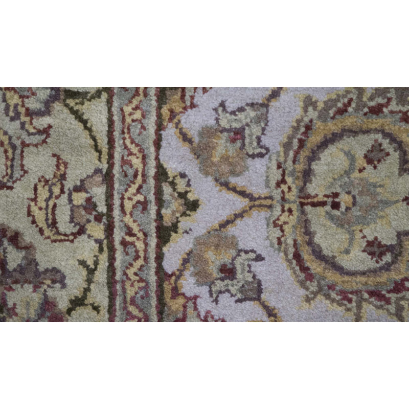 Tapis ivoire et doré de haute qualité noué à la main