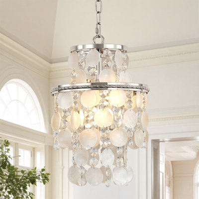 Luminaire suspendu en nickel poli naturel Capiz