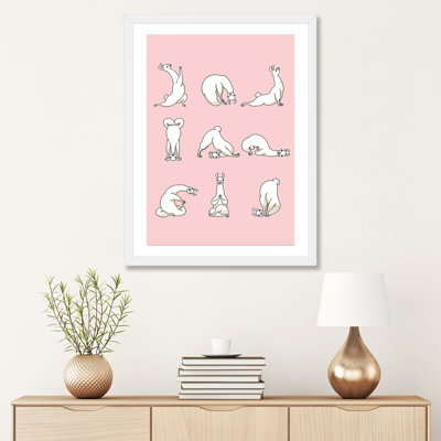 «Yoga Llama in Pink» par Big Nose Work - impression d'art graphique