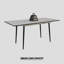Table industrielle moderne, extensible de 47 po à 63 po, aspect marbre blanc, pieds en métal noir pour 2 à 6 salles à manger extensibles