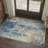 Aura Abstract Machine Washable Grey / Blue Indoor Area Rug with Non-Slip Backing-1105827075