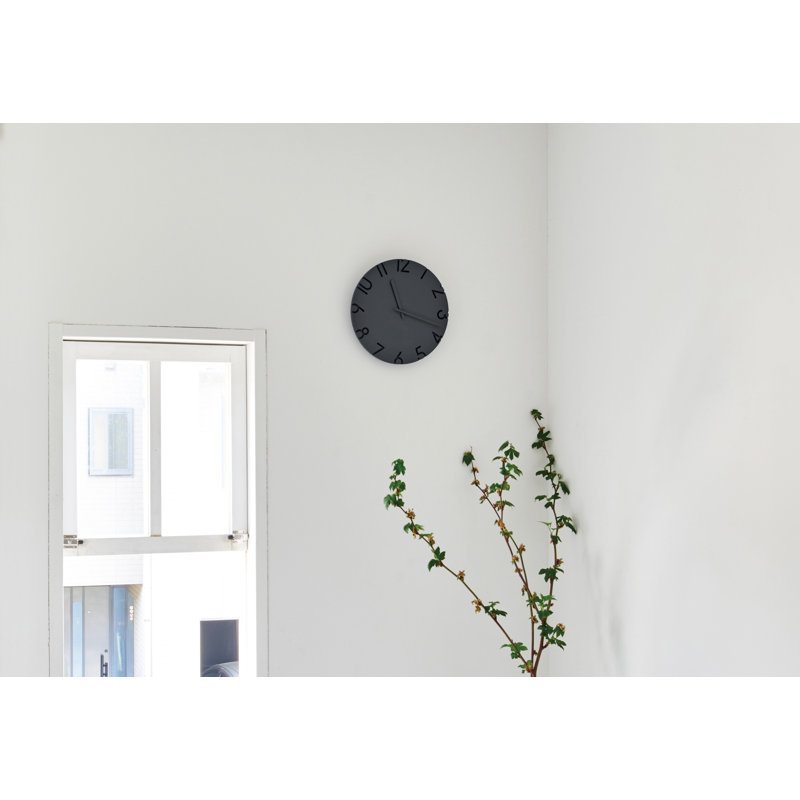 Lemnos CARVED Colored Clock, Black