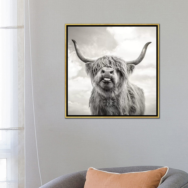 " Funny Girl " by Mark Gemmell, 26" H x 26" W, Picture Framed Canvas, Gold