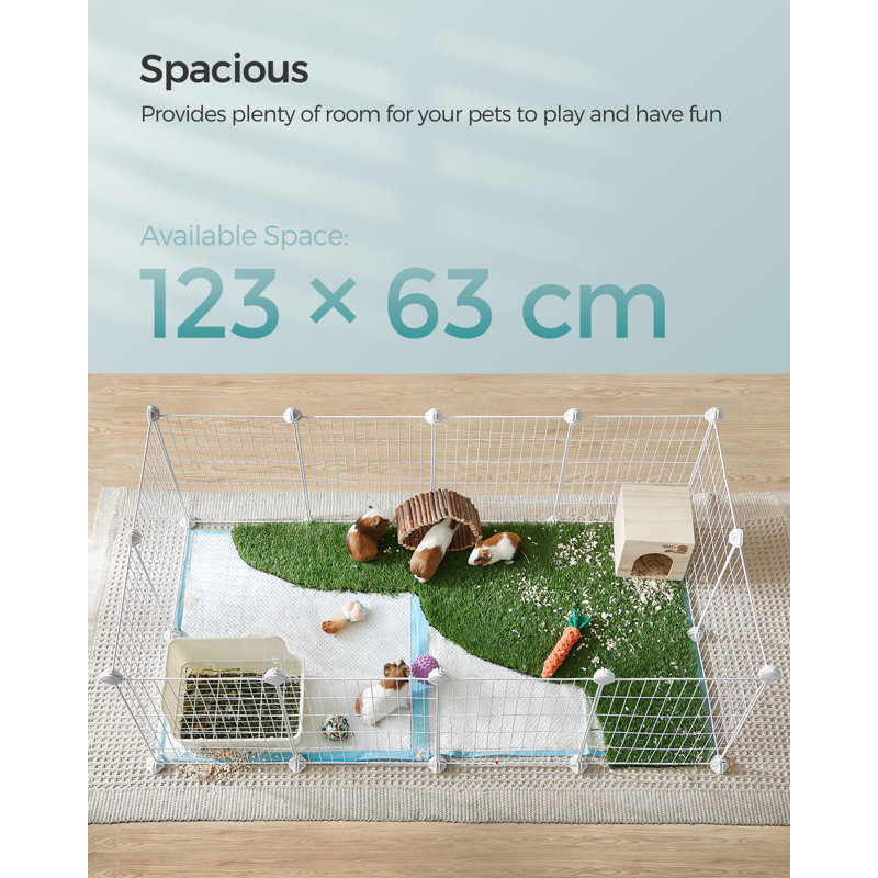 Foland Portable Cat Cage, White