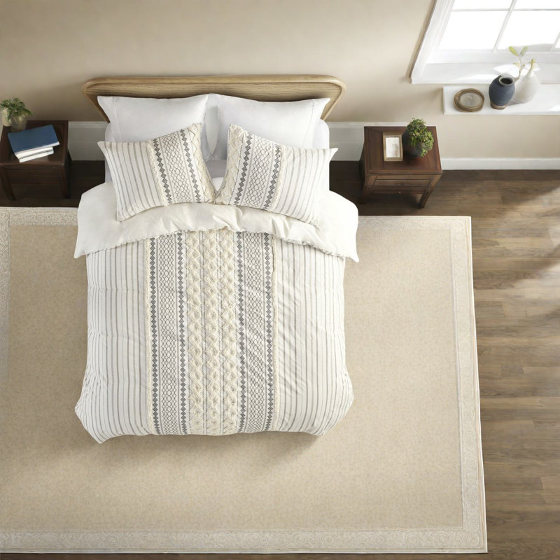 Premium Cotton Bedding Sets With Chenille Accent For Bedroom Comfort