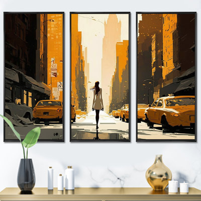 Young And Stylish In New ORk - 3 Piece Print on Canvas