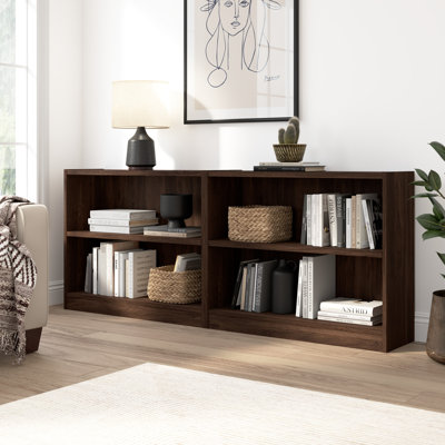 Paulica 2-Piece Paulica 2-Shelf Bookcase with Adjustable Shelves 