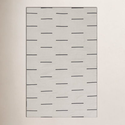 Malmo Ivory Black Hand-Woven Geometric Outdoor Rug