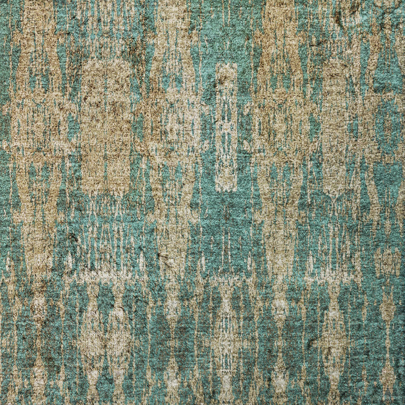 Tapis marocain de qualité supérieure lavable à la machine Dream Shag ADS580, Teal, 10' x 14'