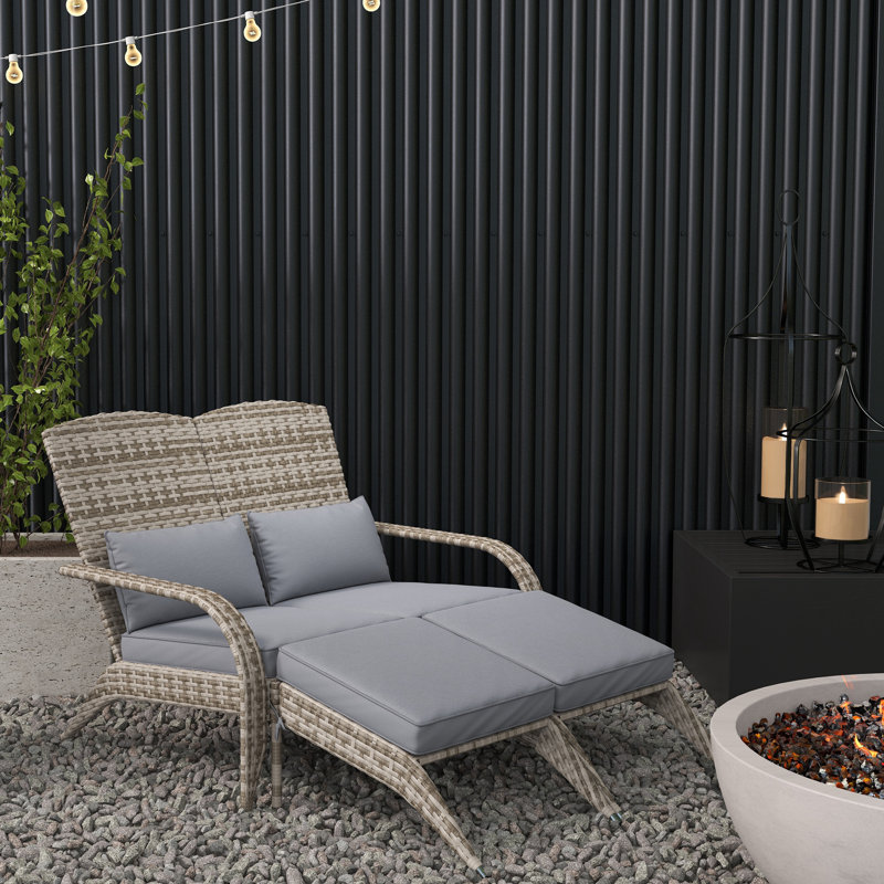 Chaise Adirondack Pershore, Naturel / gris clair