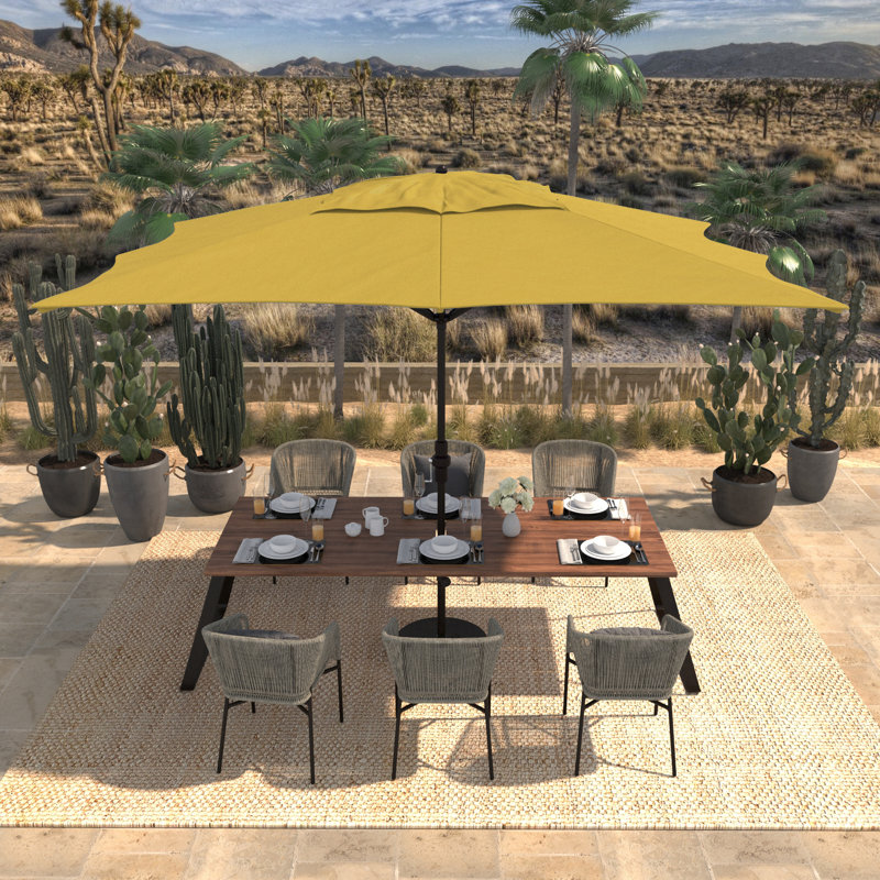 Parasol de marché rectangulaire 11 po x 8 po Grunwald, Toile Sunbrella® jaune tournesol