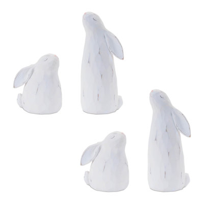 Figurine de lapin sculpté (ensemble de 4)