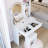 17" Round Led Vanity Table With Soft Cushion Stool, Large Mirror, Touch Switch, 3 - Color Adjustable Brightness , Multi Layer Storage, Ideal For Small Spaces, American Design, White Material ,