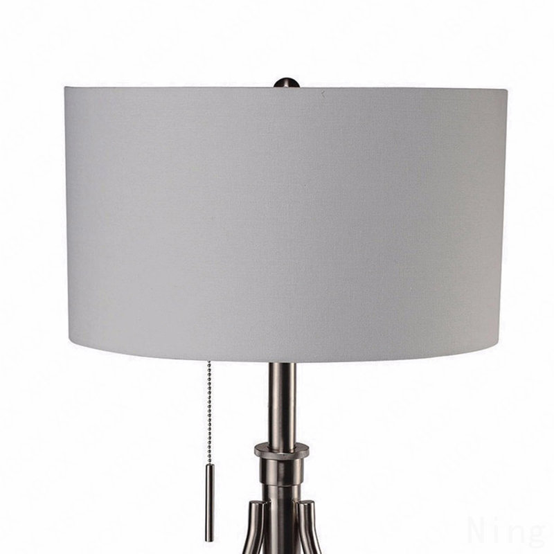Pieds de trépied en acier brossé avec lampe de plancher 1 pièce Vintage Look H 32 po
