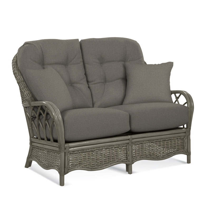 Everglade Upholstered 53'' Loveseat, Stone Hearth, Beige/Gray Plaid; 0107-84