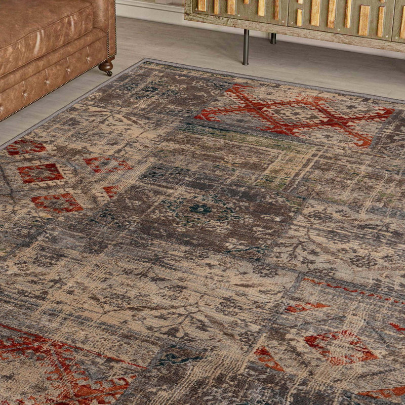 Tapis d'intérieur 100% polypropylène Nanaakua, Rectangle de 5 pi x 8 pi
