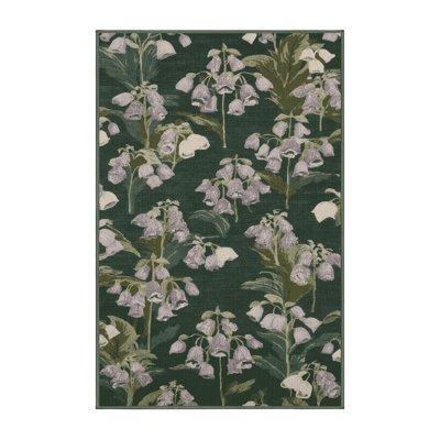 Tapis vert botanique lavable à la machine