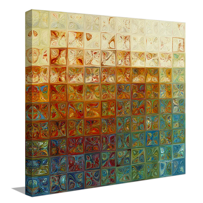 «Modern Mosaic Tile Wall Art # 2, 2015» par Mark Lawrence - impression sur toile tendue, H 28 po x l 28 po x P 1,5 po