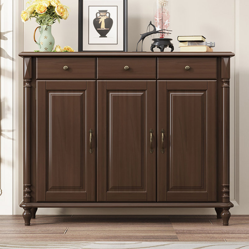 Dark-walnut Solid Wood Shoe Storage Bench