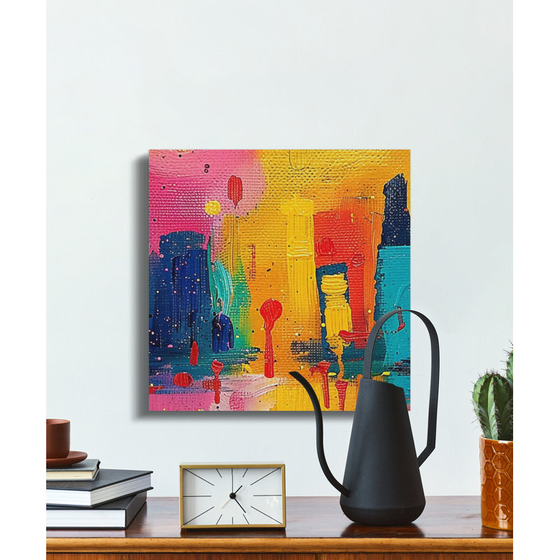 Abstract Cityscape Wall Art, City Painting, Modern Art Print, Home Decor, Canvas Wall Art, Ready to Hang, Multiple Sizes