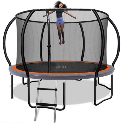 Trujump 12ft Trampoline With Enclosure System, Meets Astm Safety Standards, Orange