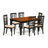 7-Piece Solid Wood Top Dining Table with 6 Chairs with Lattice Back-1148250376-1151597884-1151597886