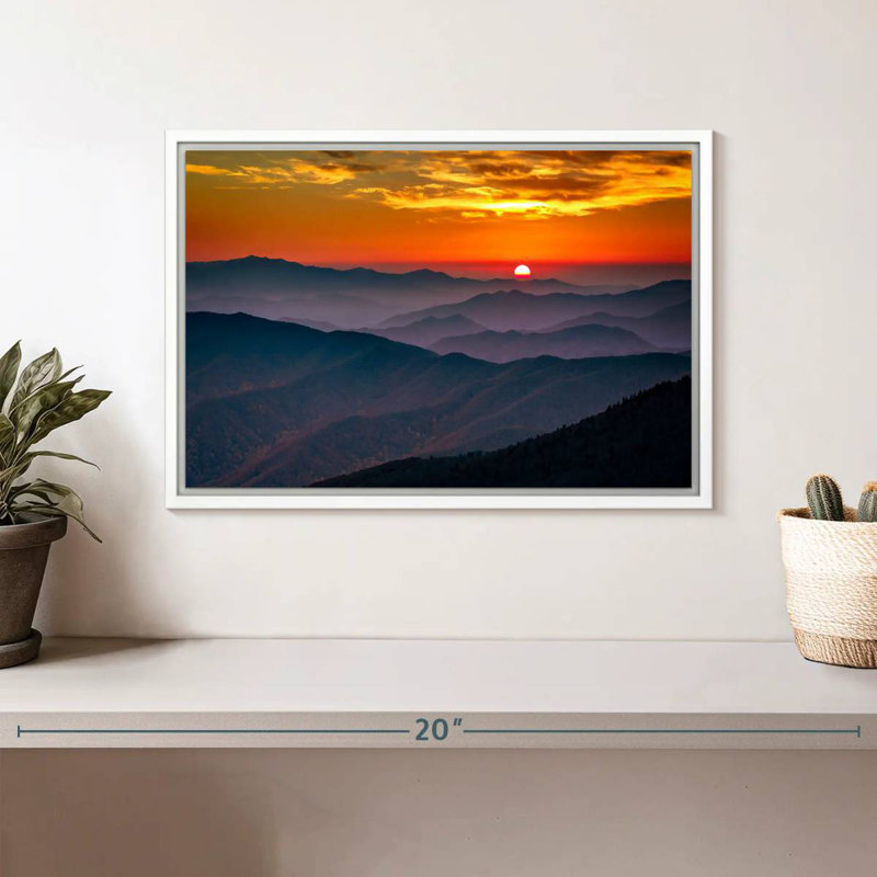 Blue Ridge Mountains, Cadre flottant blanc, 13 po x 9 po