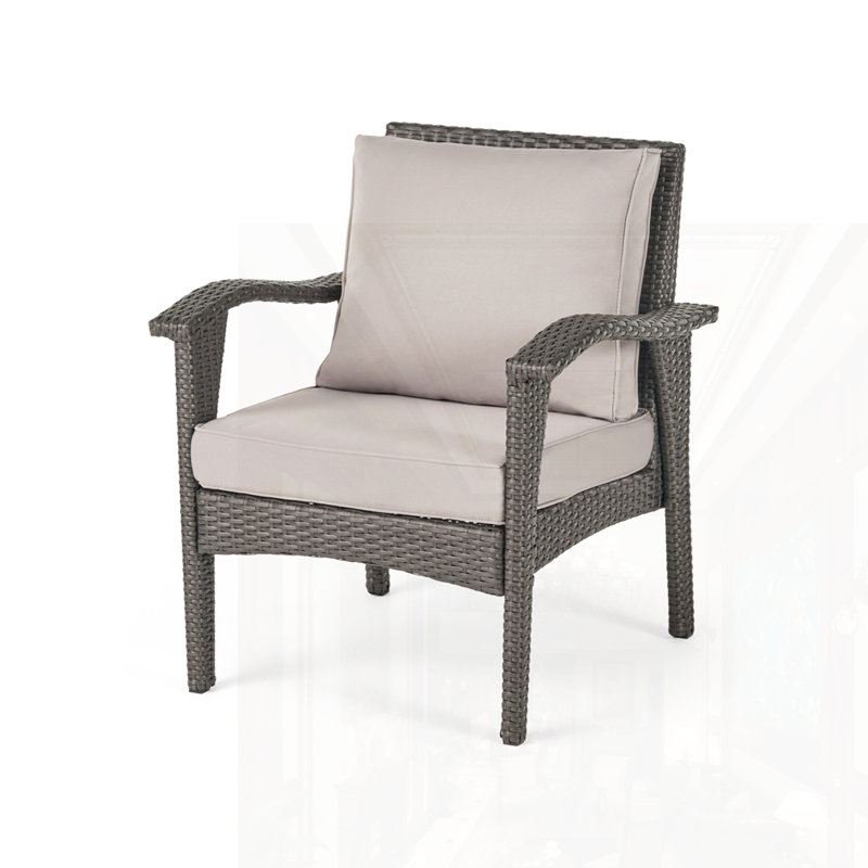 Fauteuil club d'extérieur, Coussin argenté / cadre gris