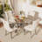5-Piece Round Glass Dining Table Set-1522402580-1522402570-1522402568