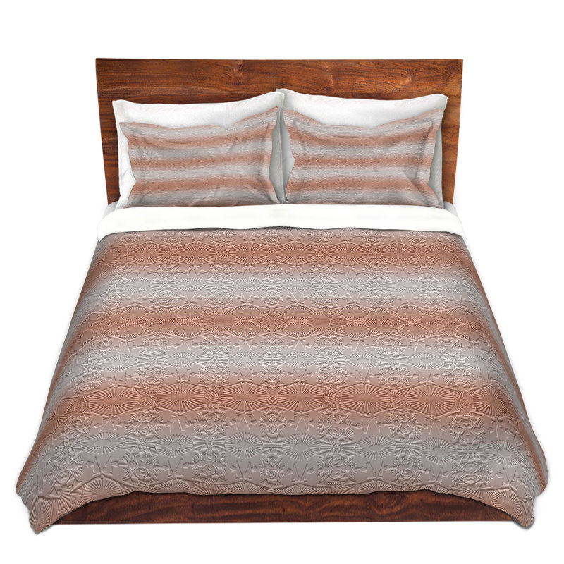 Ensemble de housse de couette de north east saumon, 1 housse simple + 1 taie standard, Gris / Rose