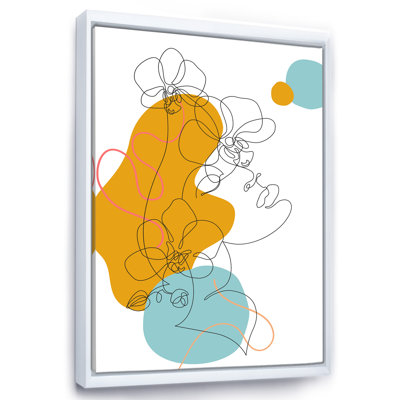 «Beautiful Woman One Line Dessin», impression sur toile