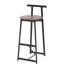 Tabourets de bar à hauteur de comptoir 3, noir et brun noyer. Base en métal avec une capacité de poids de 220 lb. Sièges ergonomiques. Style moderne pour îlot de cuisine, salon. Hauteur de l'utilisateur. Brun.