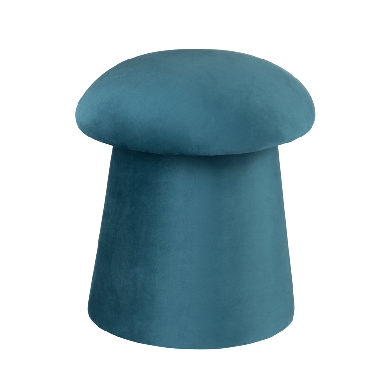 Velvet Mushroom Ottoman W/ Storage, Teal