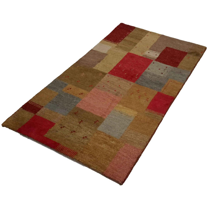 Tapis multicolore rectangulaire en coton / laine fait à la main 3 pi x 5 pi Orice