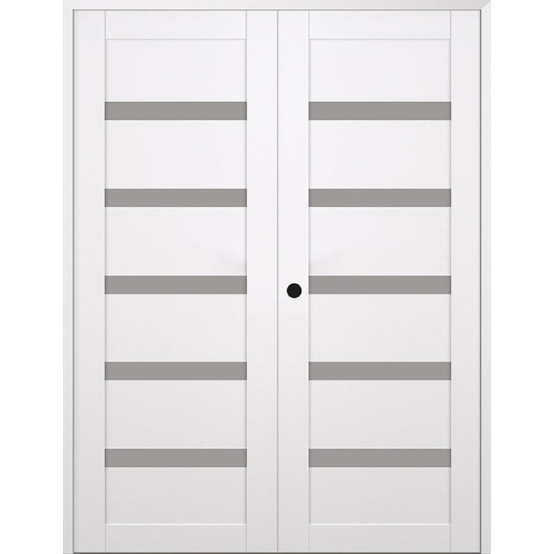 Porte française Leora Snow White, 71,75 po x 83,23 po, Gauche