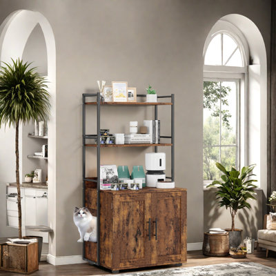 Cat Litter Box Enclosure With Shelf Storage Cat Litter Box Enclosure With Shelf Storage