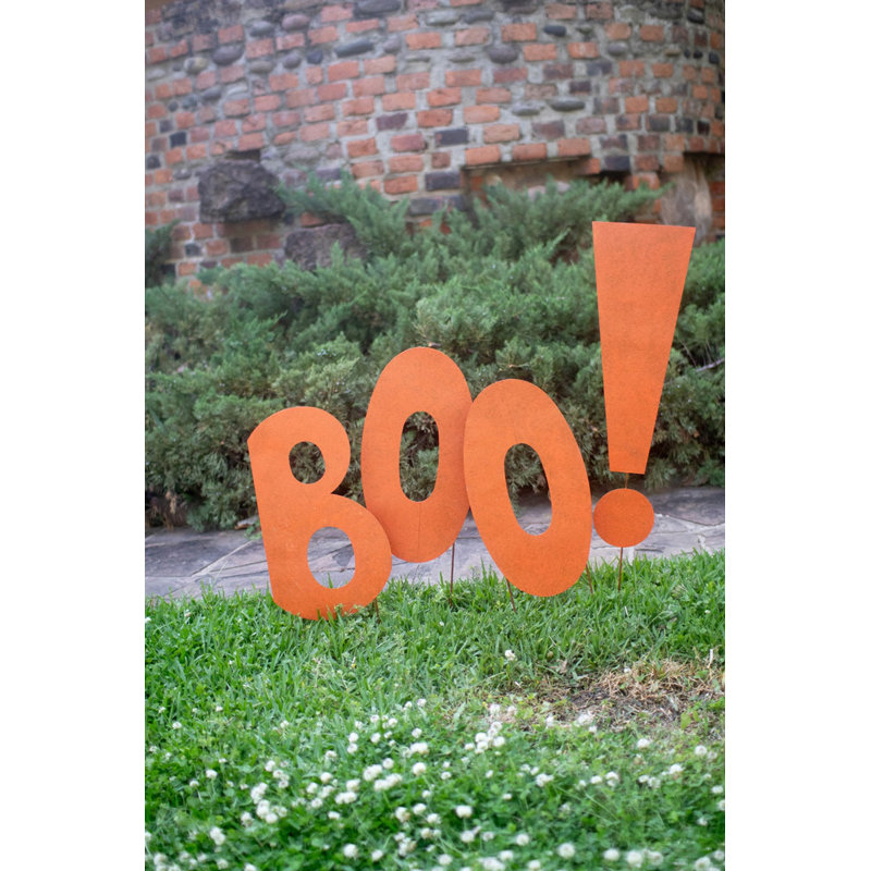  Halloween Halloween Boo Yard Stakes - ensemble de décorations en métal peint